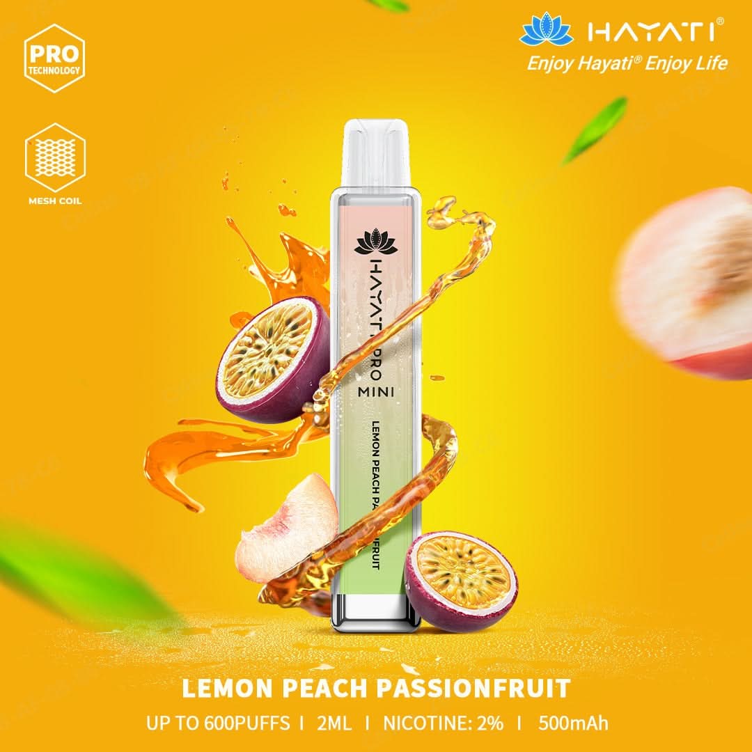 Lemon Peach Passionfruit Hayati Pro Mini 600 Puffs