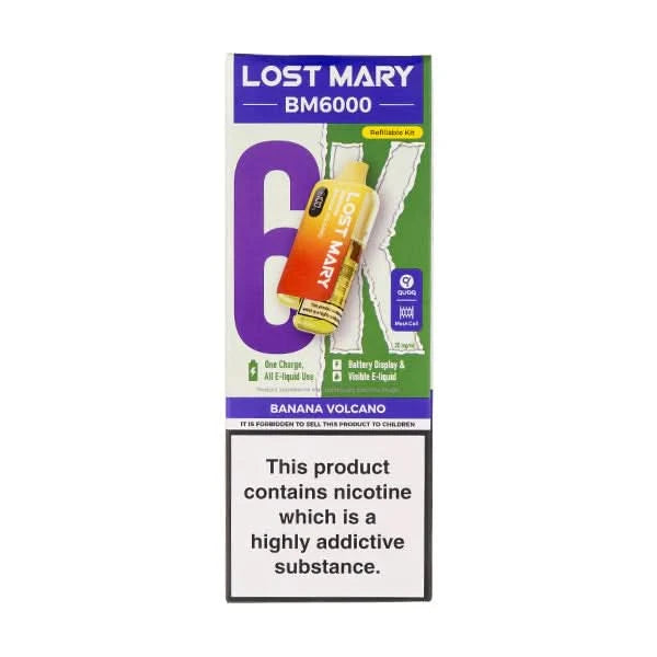 Lost Mary BM6000 Banana Volcano flavour with banana blend