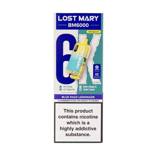 Lost Mary BM6000 Blue Razz Lemonade blue raspberry lemonade flavour