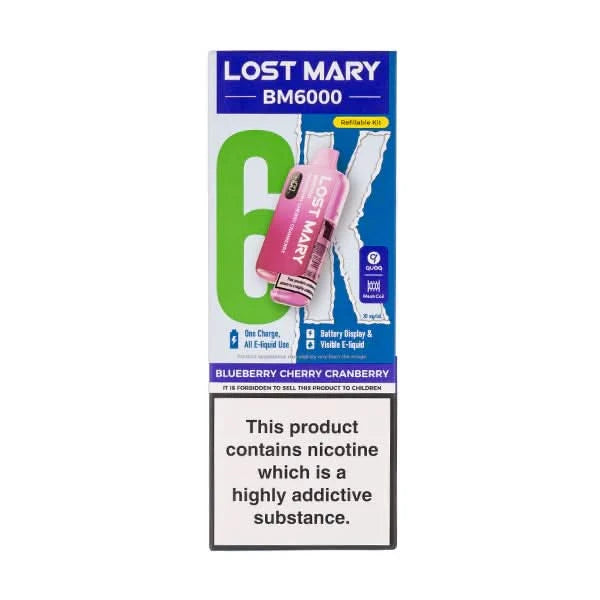 Lost Mary BM6000 Blueberry Cherry Cranberry triple berry flavour
