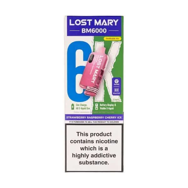 Lost Mary BM6000 Strawberry Raspberry Cherry Ice Flavour