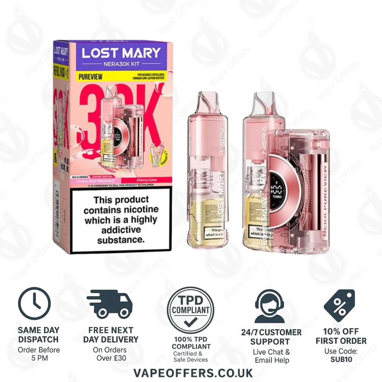 Lost Mary Nera30K Pureview Prefilled Pod Kit Cherry Edition