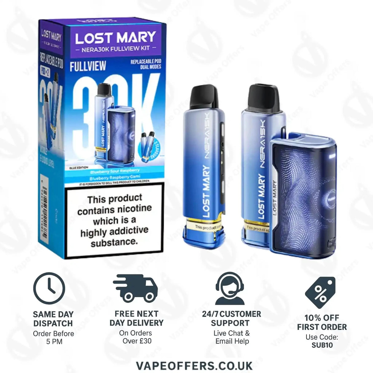 Lost Mary Nera 30K Fullview Prefilled Pod Kit – Blue Edition