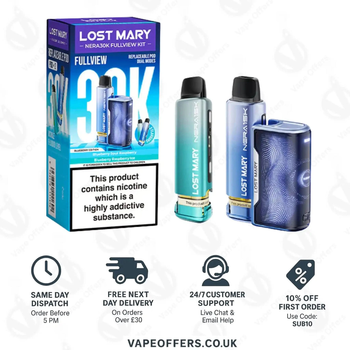 Lost Mary Nera 30K Fullview Prefilled Pod Kit – Blueberry Edition