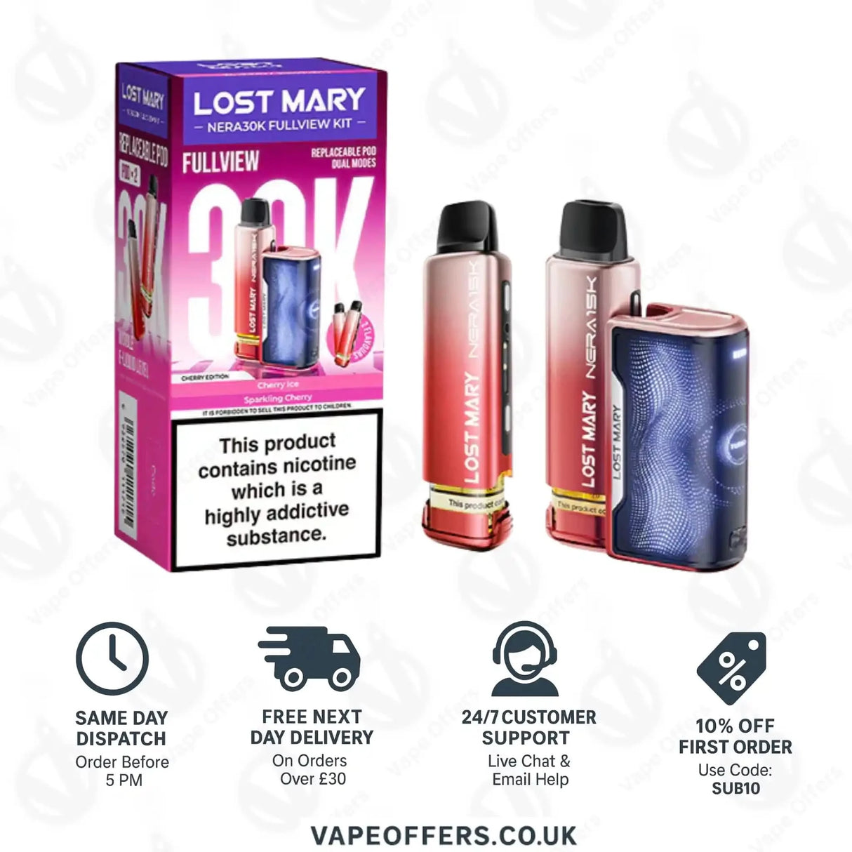 Lost Mary Nera 30K Fullview Prefilled Pod Kit – Cherry Edition