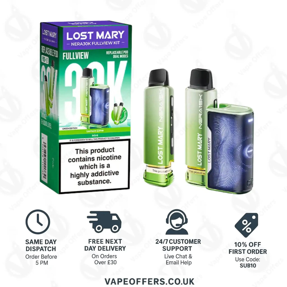 Lost Mary Nera 30K Fullview Prefilled Pod Kit – Green Edition
