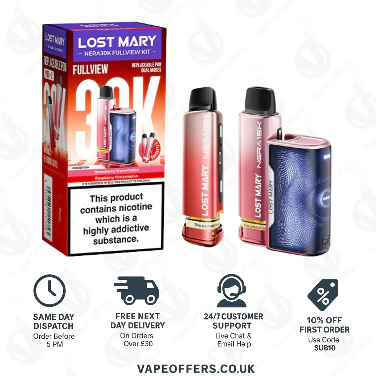 Lost Mary Nera 30K Fullview Prefilled Pod Kit – Red Edition