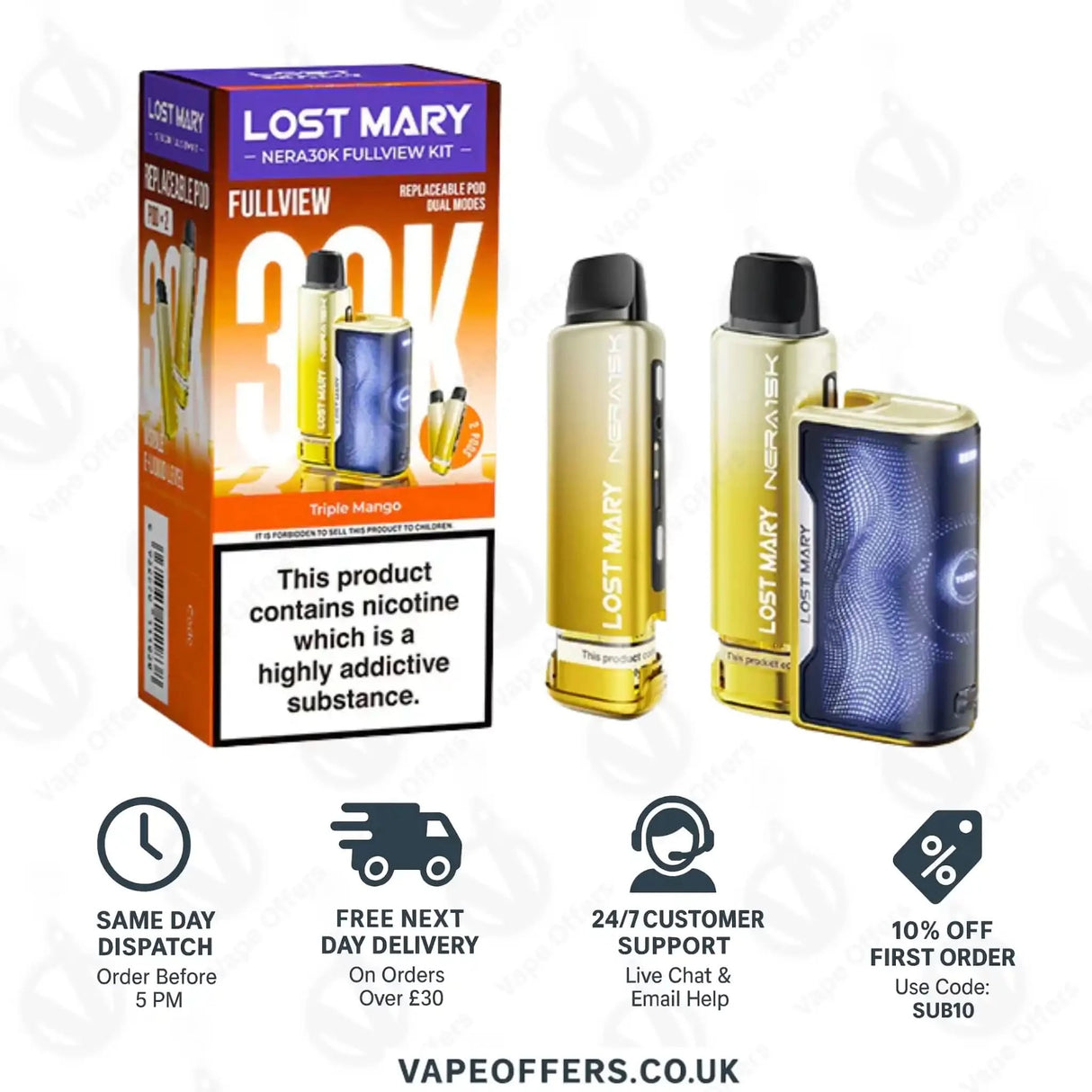 Lost Mary Nera 30K Fullview Prefilled Pod Kit – Triple Mango