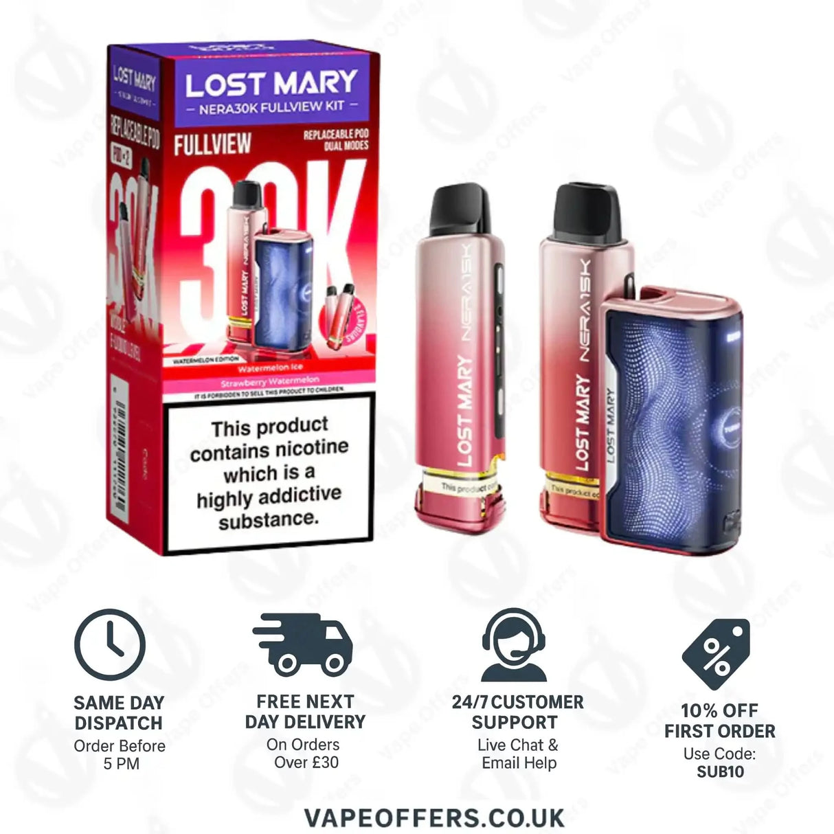 Lost Mary Nera 30K Fullview Prefilled Pod Kit – Watermelon Edition