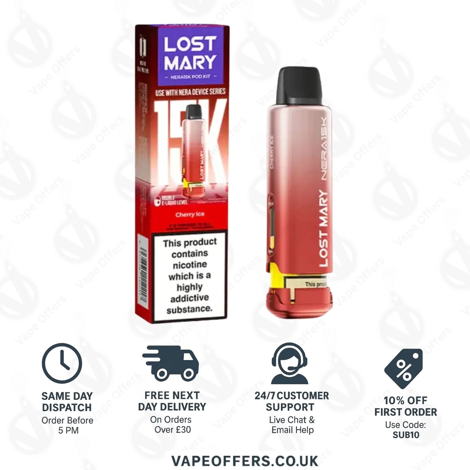 Lost Mary Nera Fullview Prefilled Pod - Cherry Ice