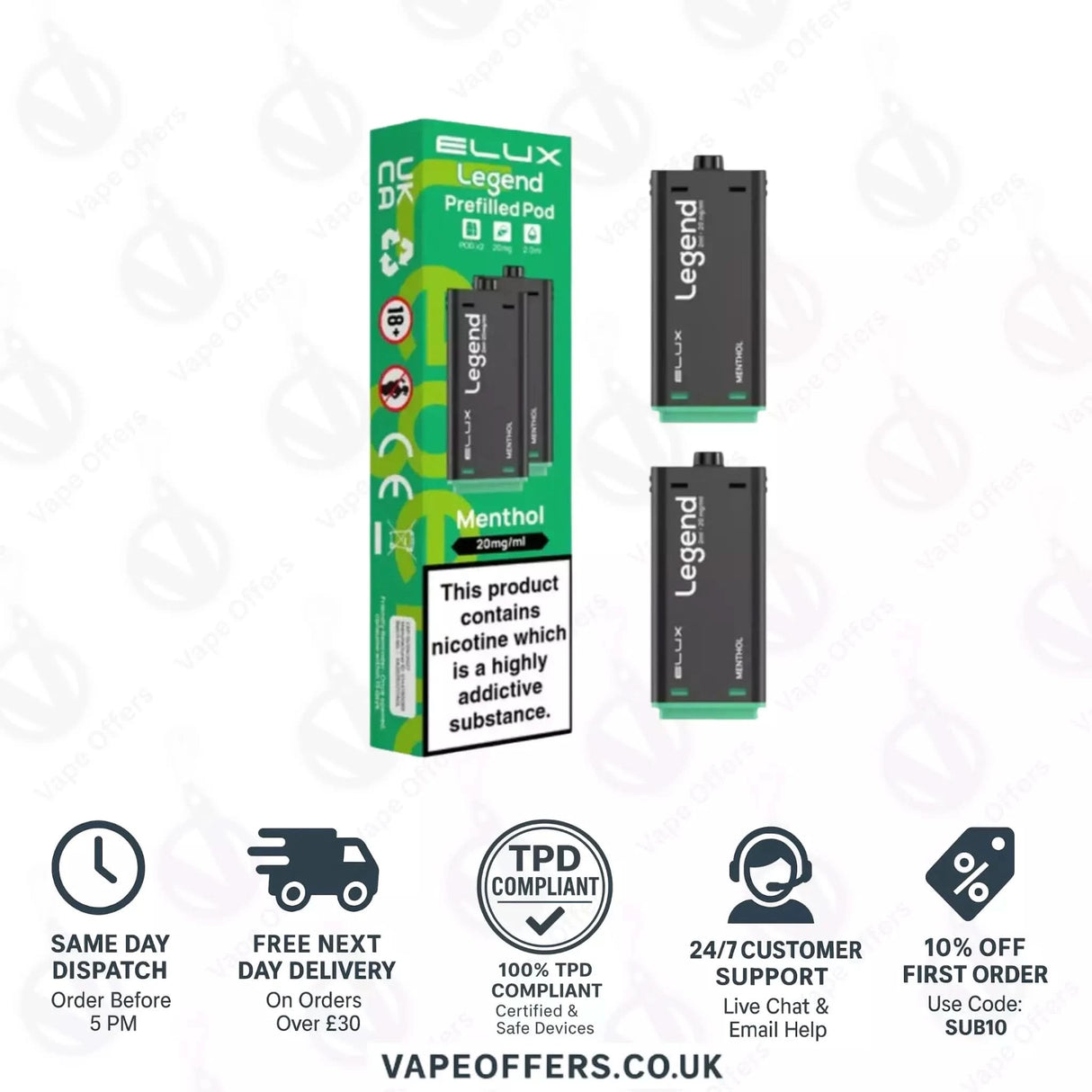 Menthol Elux Legend 1500 2in1 Prefilled Pods