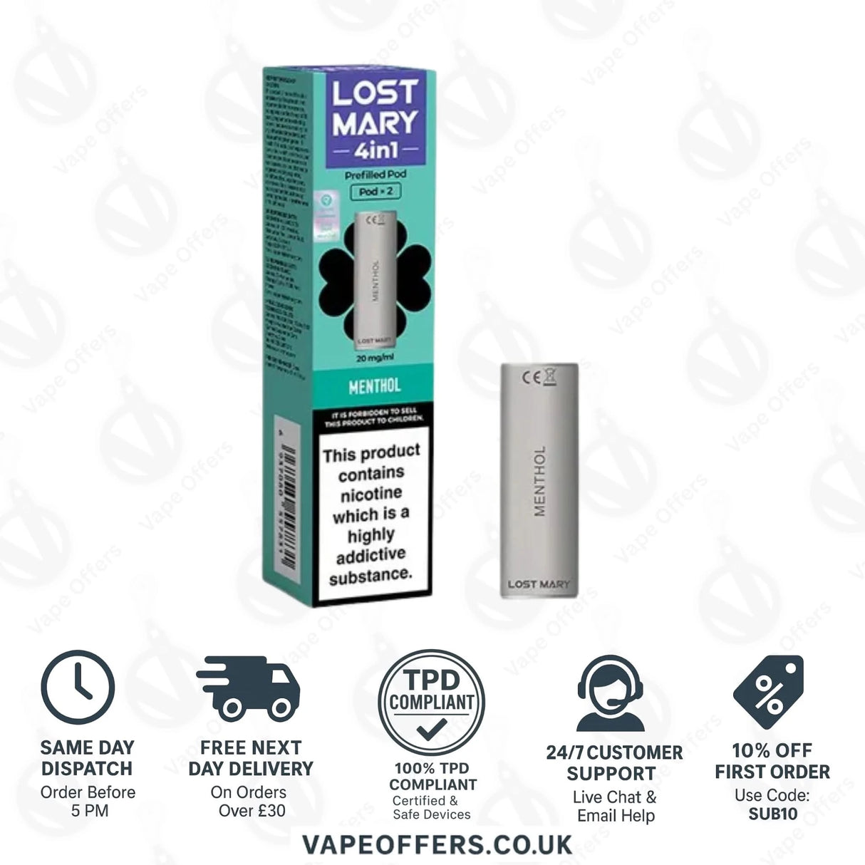 Menthol Lost Mary 4 in 1 Prefilled Pods