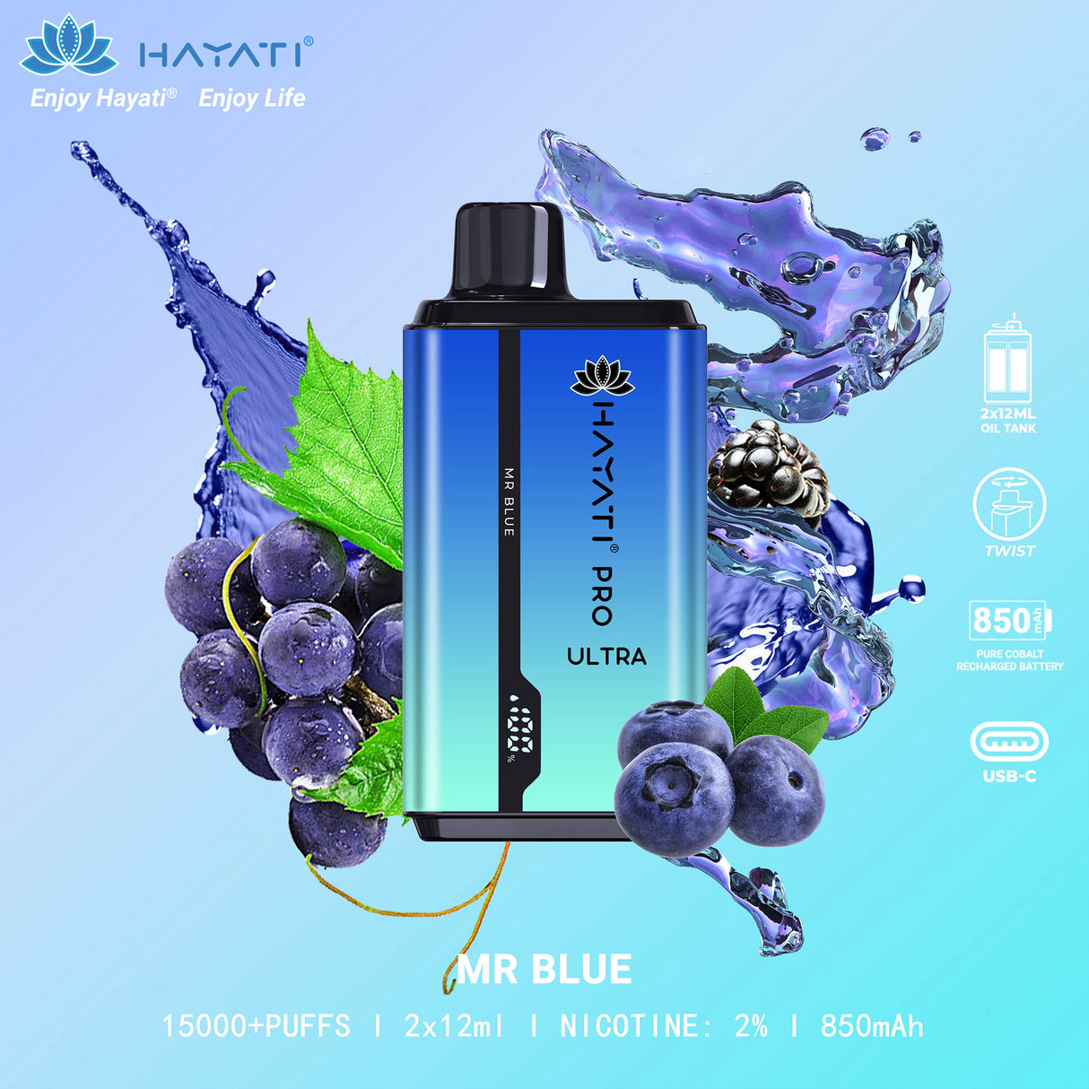Mr Blue - Hayati Pro Ultra 15000 Puffs Vape