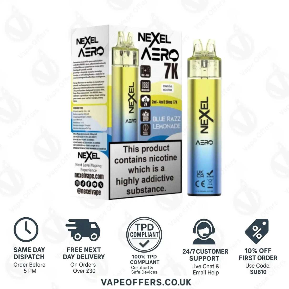 Nexel Aero 7K Prefilled Pod Kit Blue Razz Lemonade