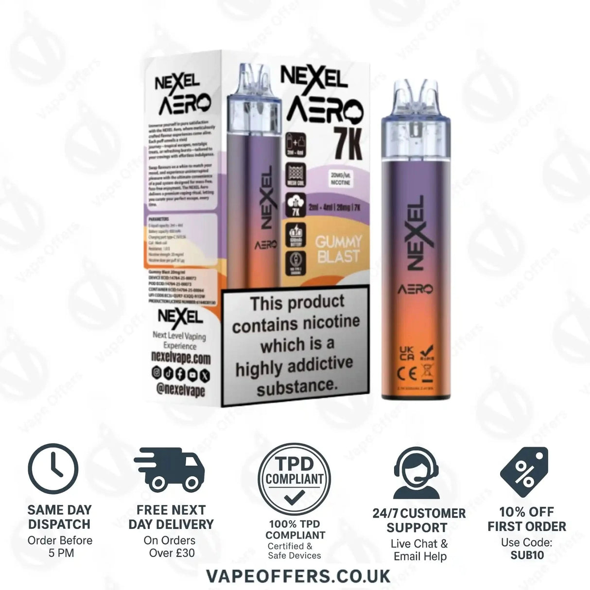 Nexel Aero 7K Prefilled Pod Kit Gummy Blast