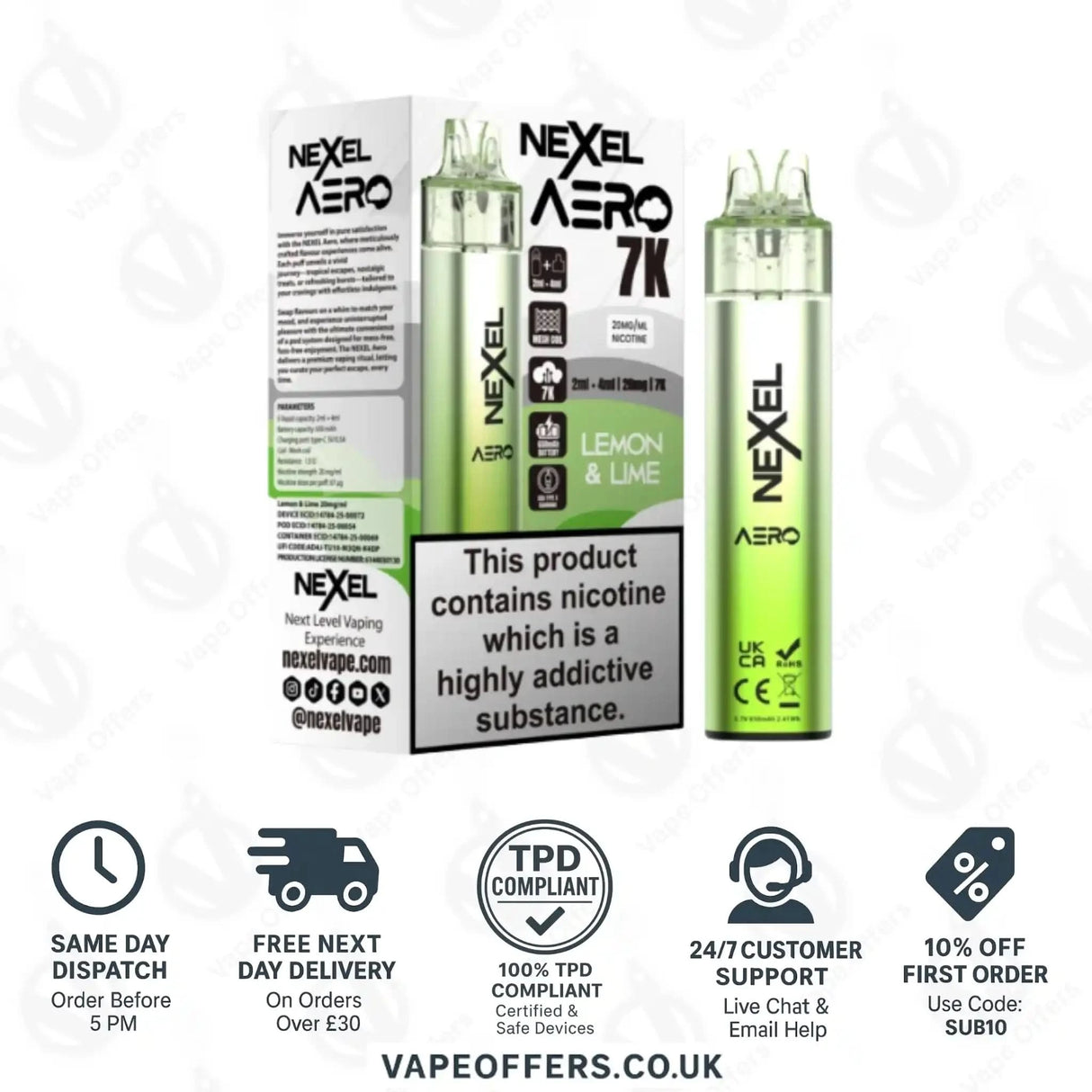 Nexel Aero 7K Prefilled Pod Kit Kiwi Passion Fruit Guava