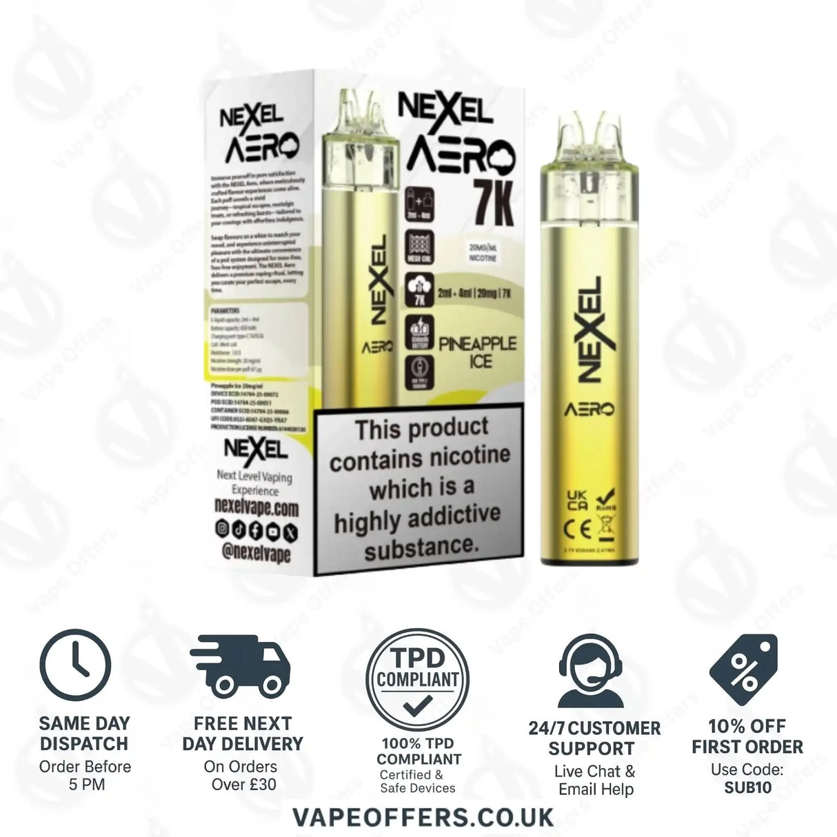 Nexel Aero 7K Prefilled Pod Kit Pineapple Ice
