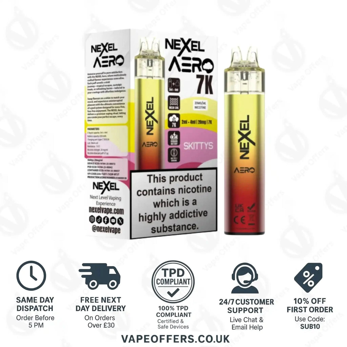 Nexel Aero 7K Prefilled Pod Kit Skittys