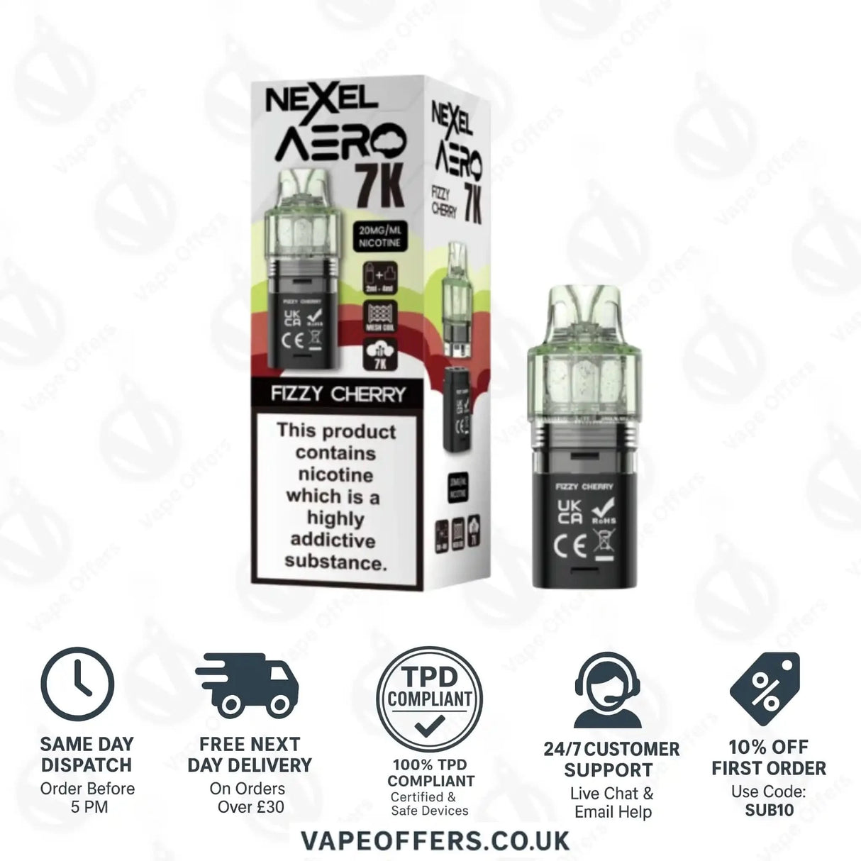 Nexel Aero 7K Prefilled Pods Fizzy Cherry