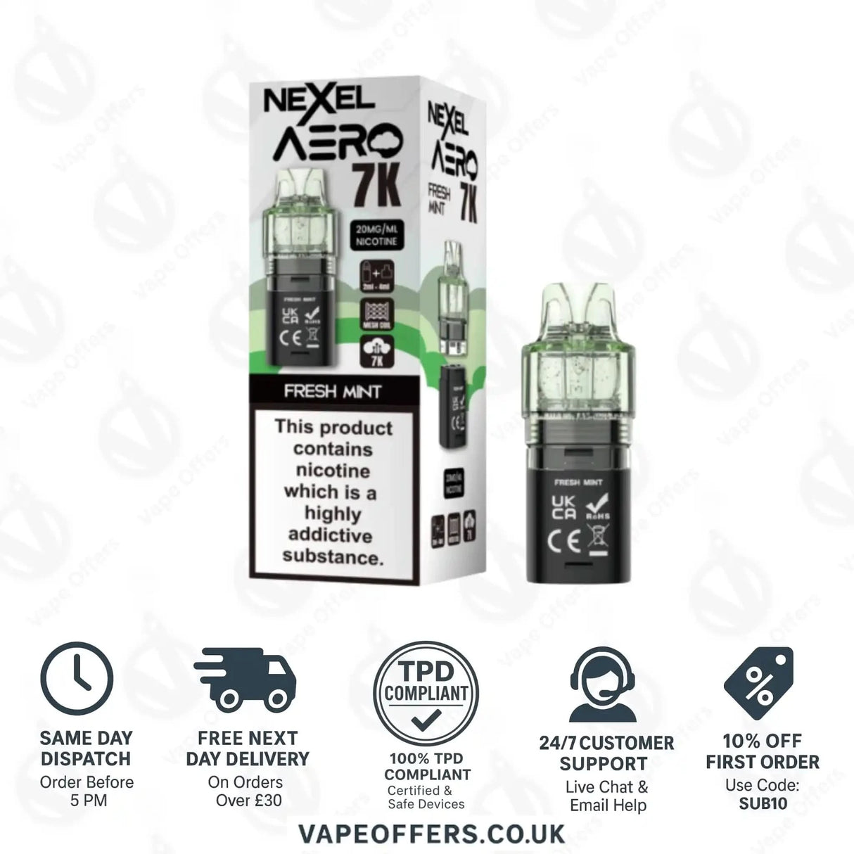 Nexel Aero 7K Prefilled Pods Fresh Mint