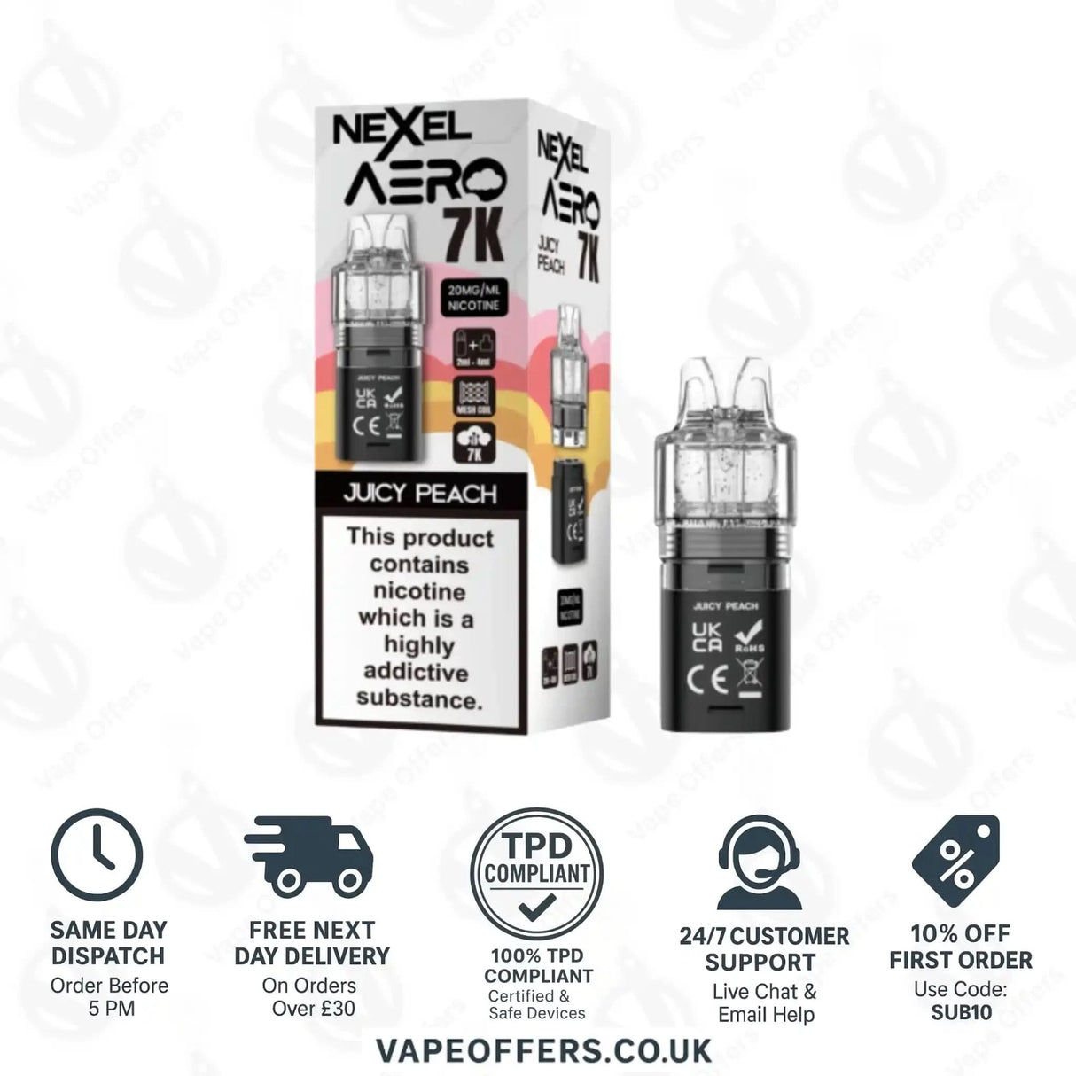Nexel Aero 7K Prefilled Pods Juicy Peach