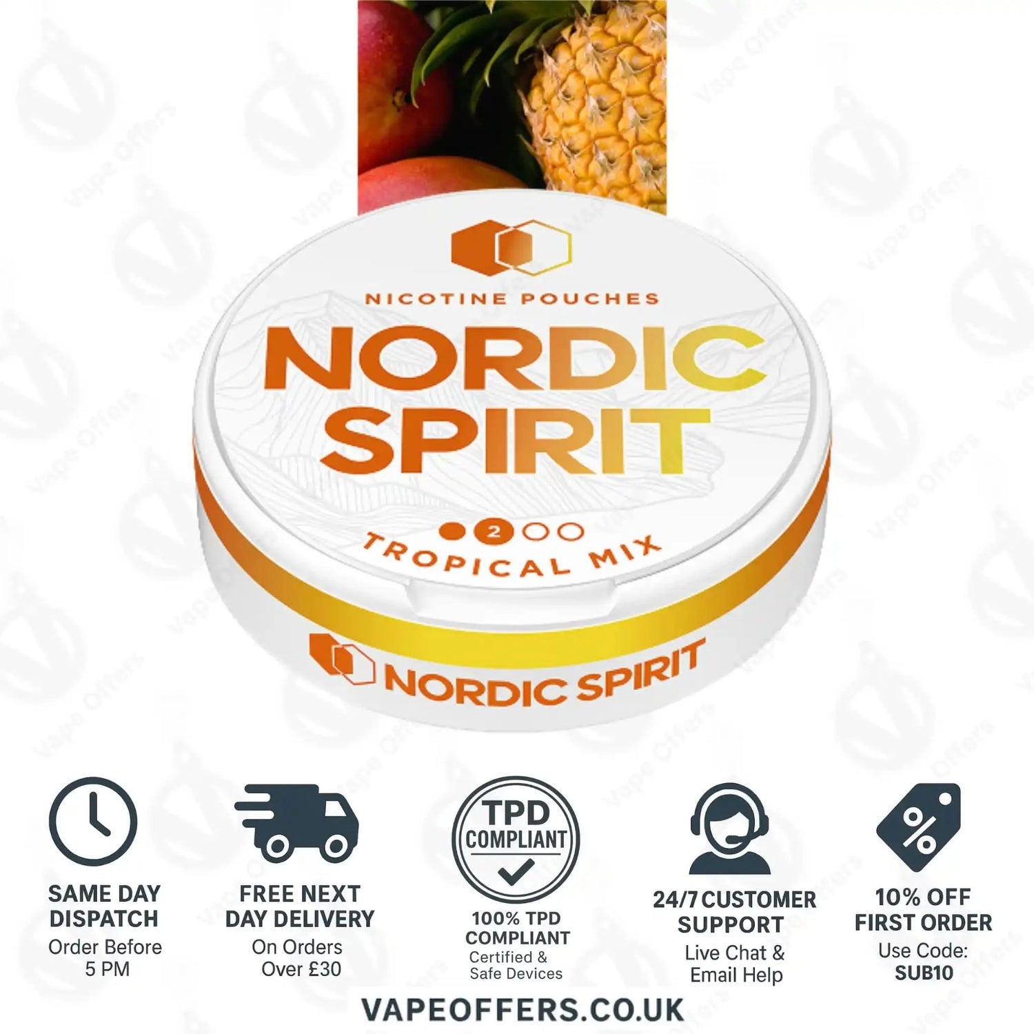 Nordic Spirit Nicotine Pouches Tropical Mix Regular