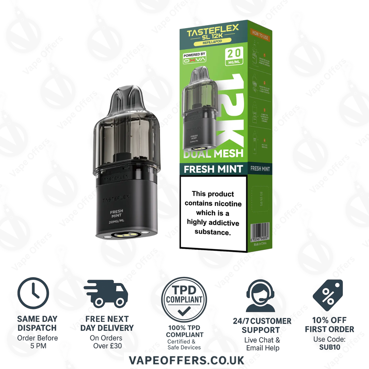 Oxva Tasteflex SL 12K Prefilled Pod Fresh Mint