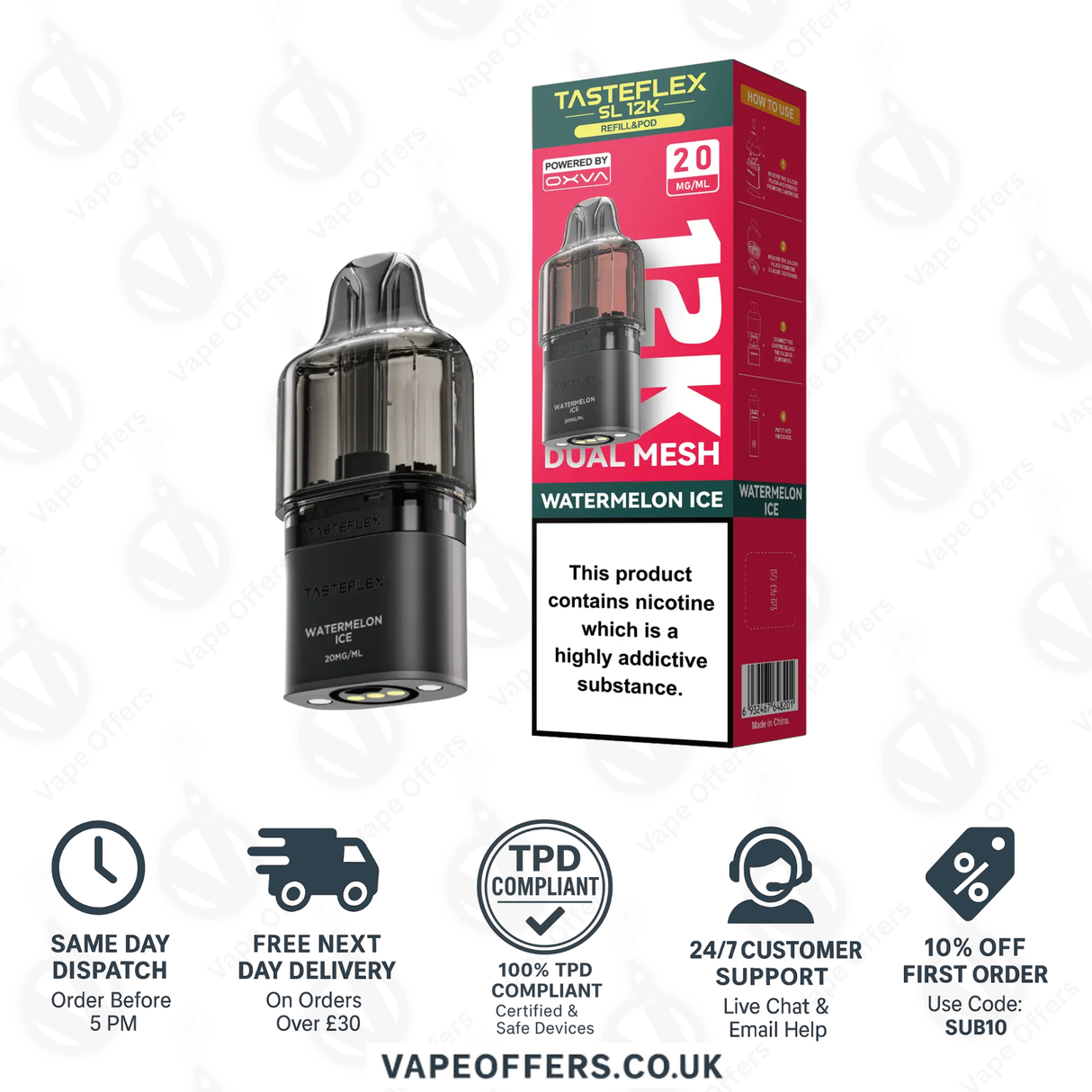 Oxva Tasteflex SL 12K Prefilled Pod Watermelon Ice