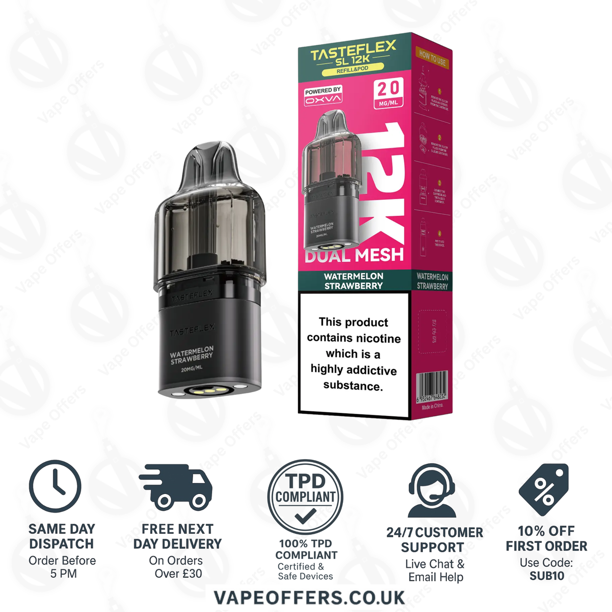 Oxva Tasteflex SL 12K Prefilled Pod Watermelon Strawberry