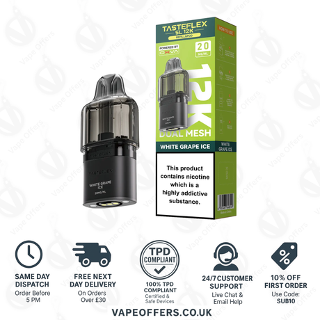 Oxva Tasteflex SL 12K Prefilled Pod White Grape Ice
