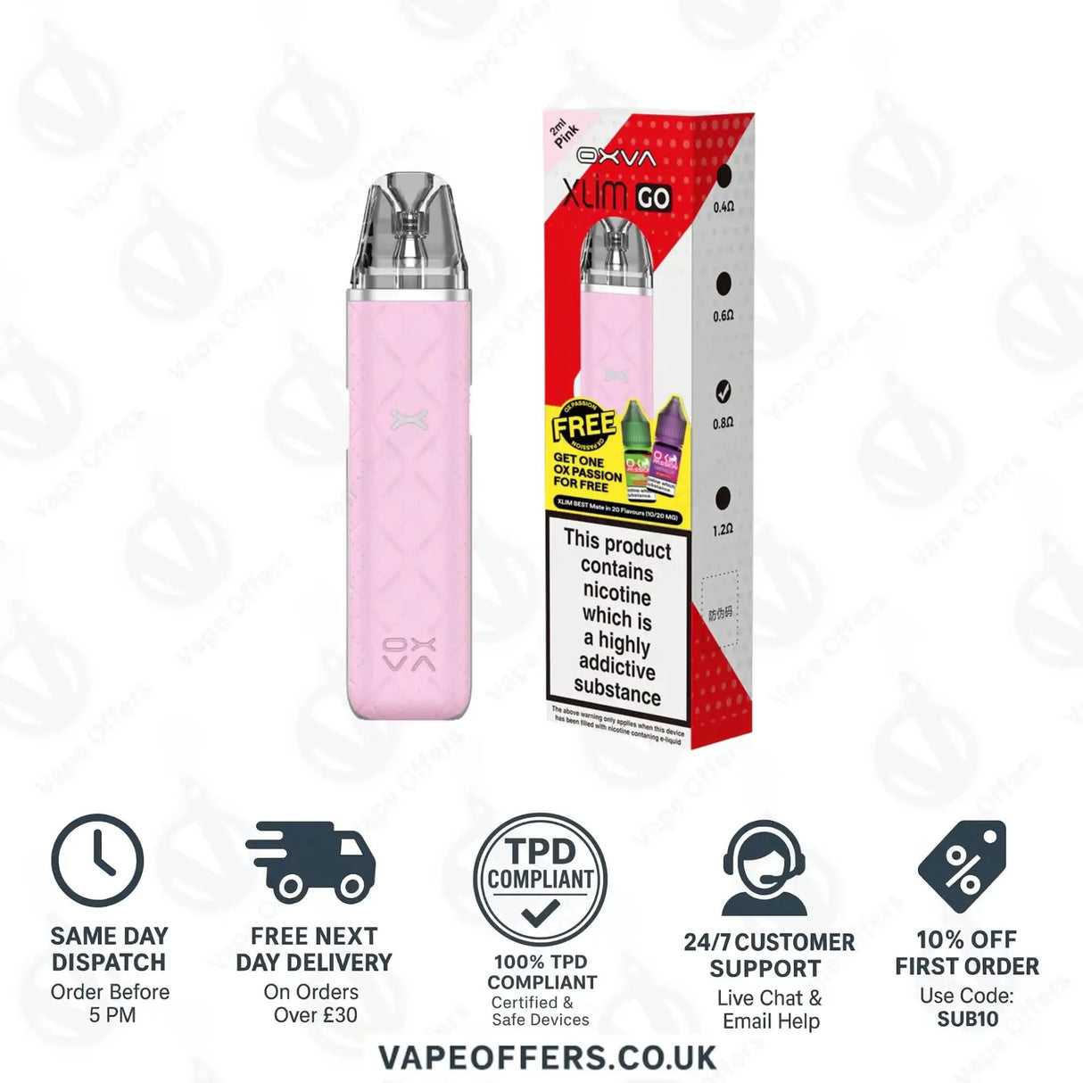 Oxva Xlim Go Pod Vape Kit Pink