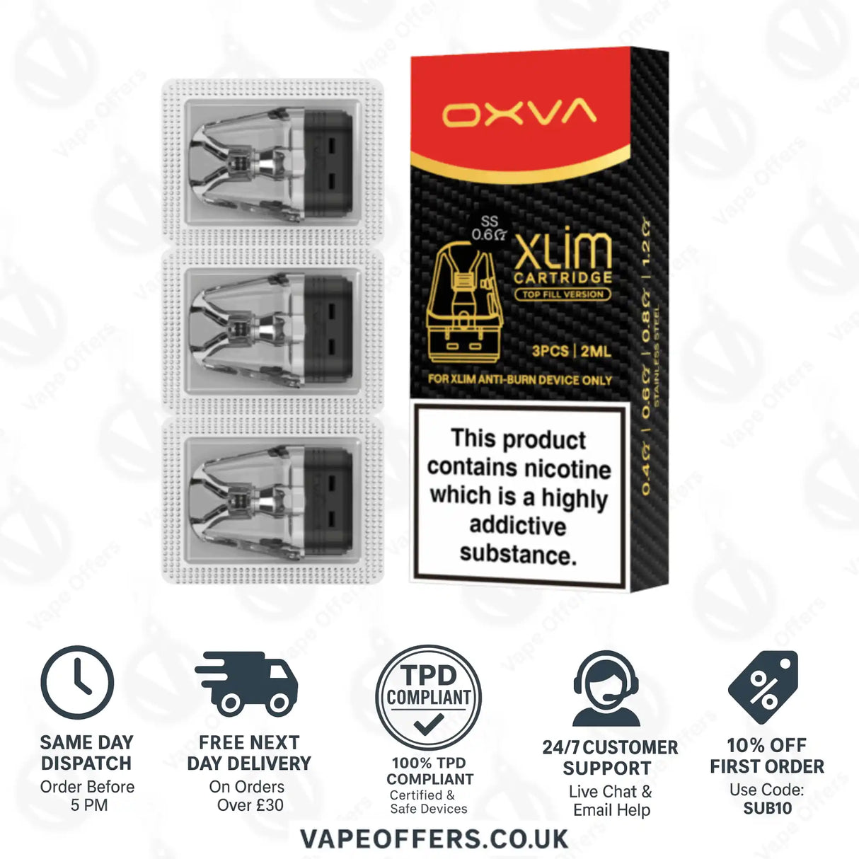 Oxva Xlim Stainless Steel Replacement Pods 0.6ohm