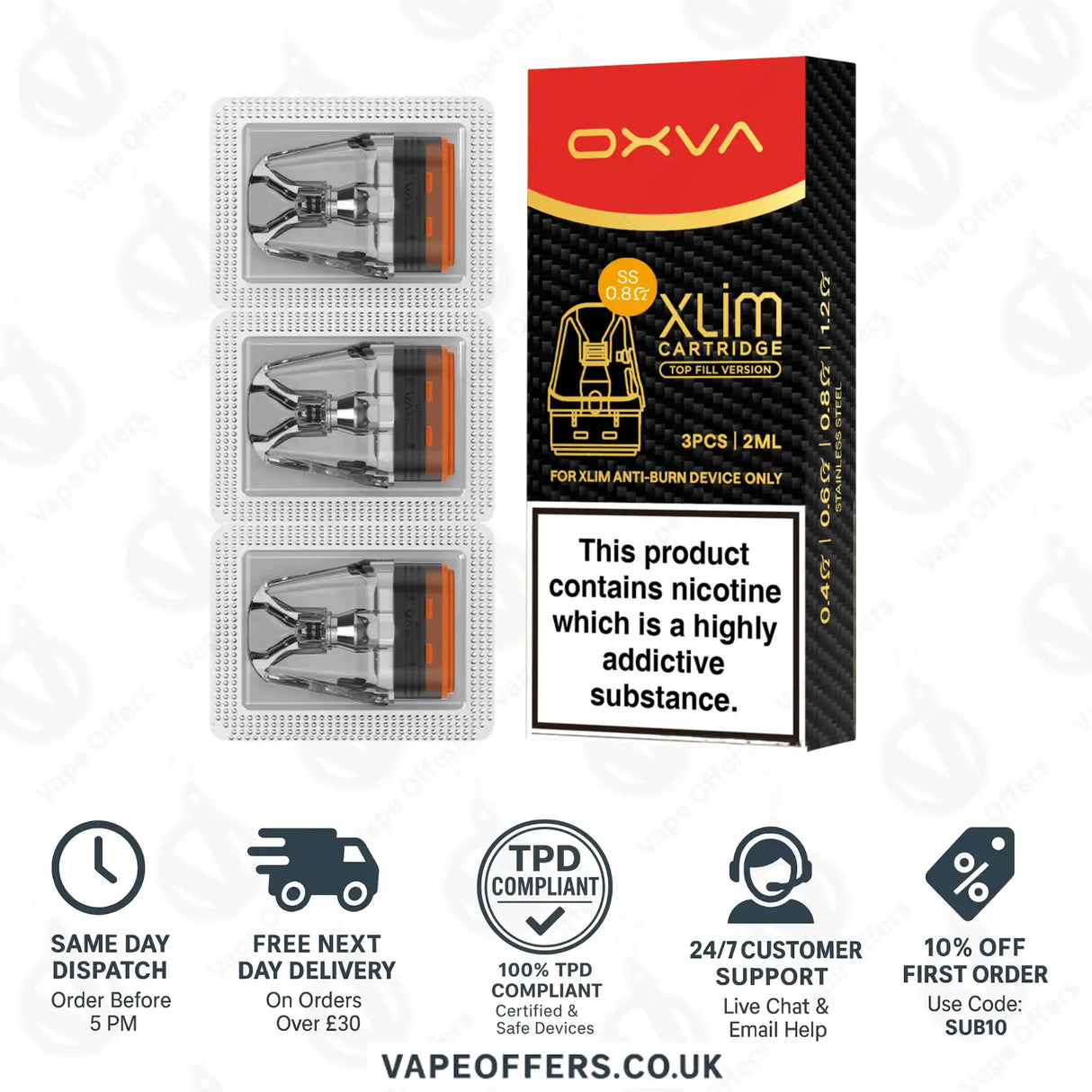 Oxva Xlim Stainless Steel Replacement Pods 0.8ohm