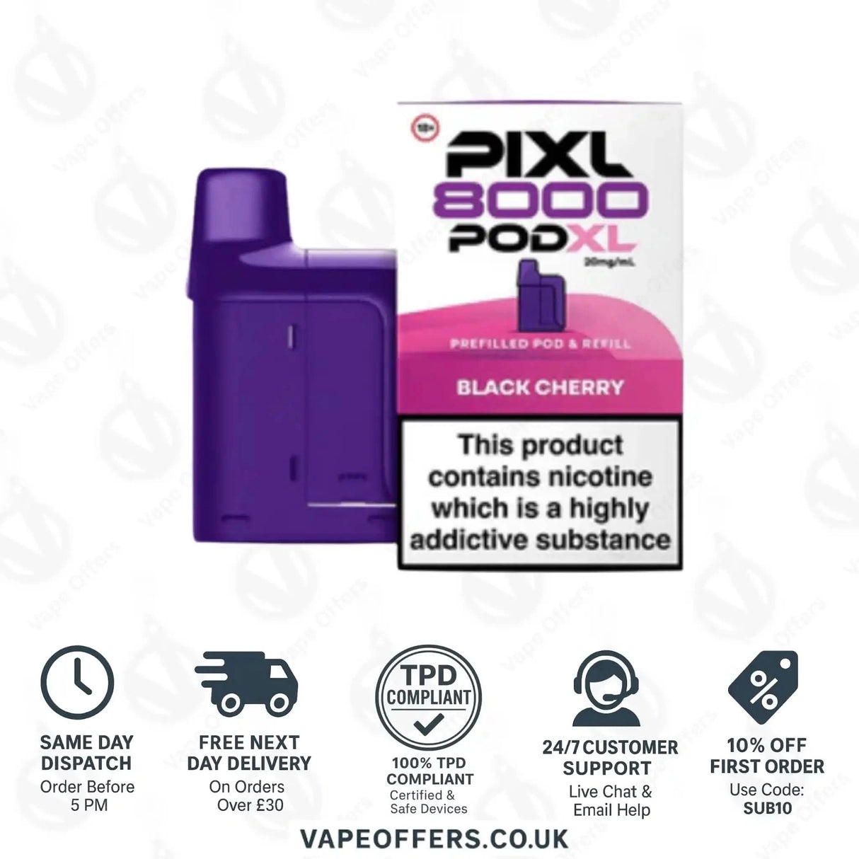 PIXL 8000 Prefilled Vape Pod Black Cherry