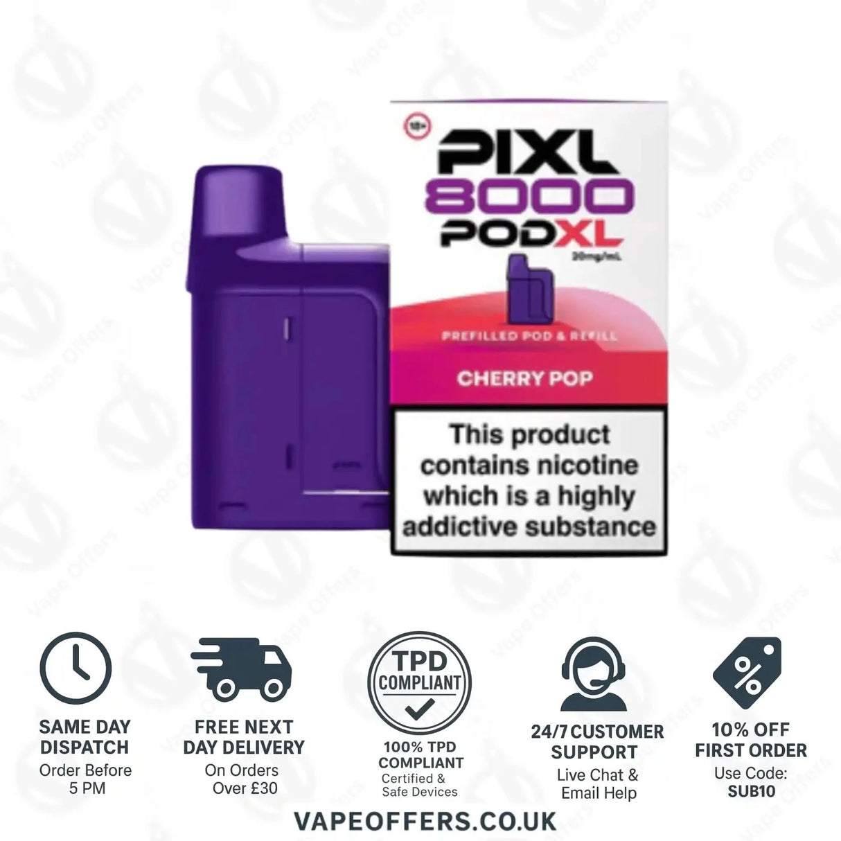 PIXL 8000 Prefilled Vape Pod Cherry Pop