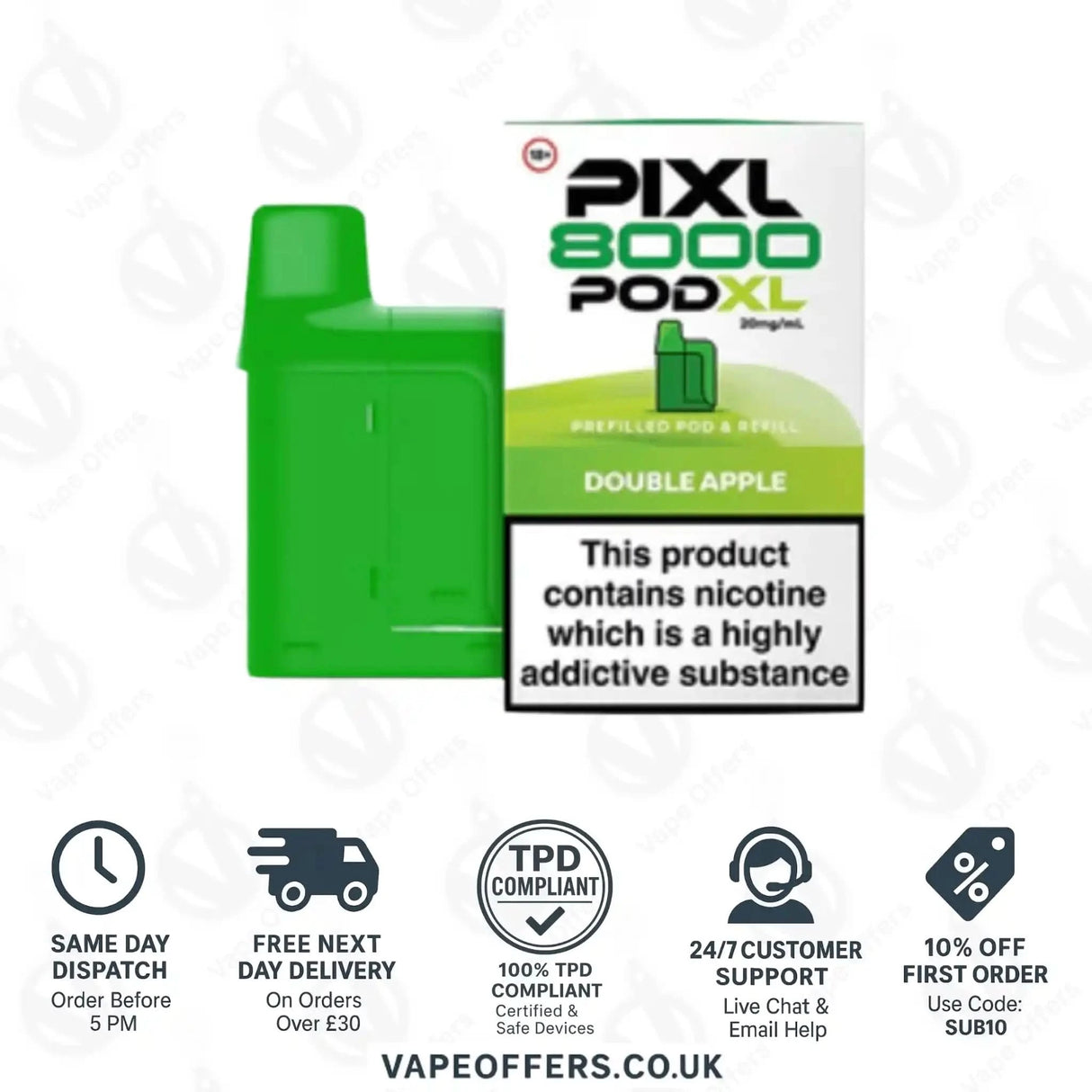 PIXL 8000 Prefilled Vape Pod Double Apple