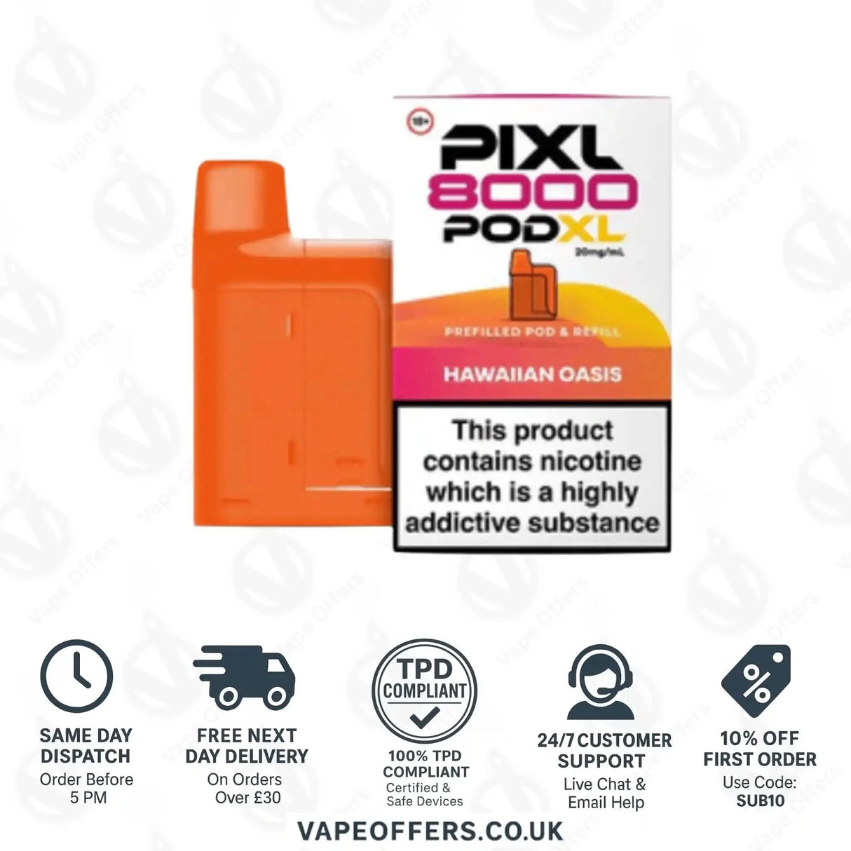 PIXL 8000 Prefilled Vape Pod Hawaiian Oasis