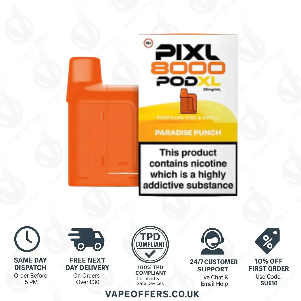 PIXL 8000 Prefilled Vape Pod Paradise Punch