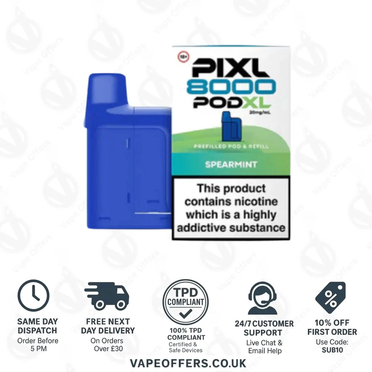 PIXL 8000 Prefilled Vape Pod Spearmint