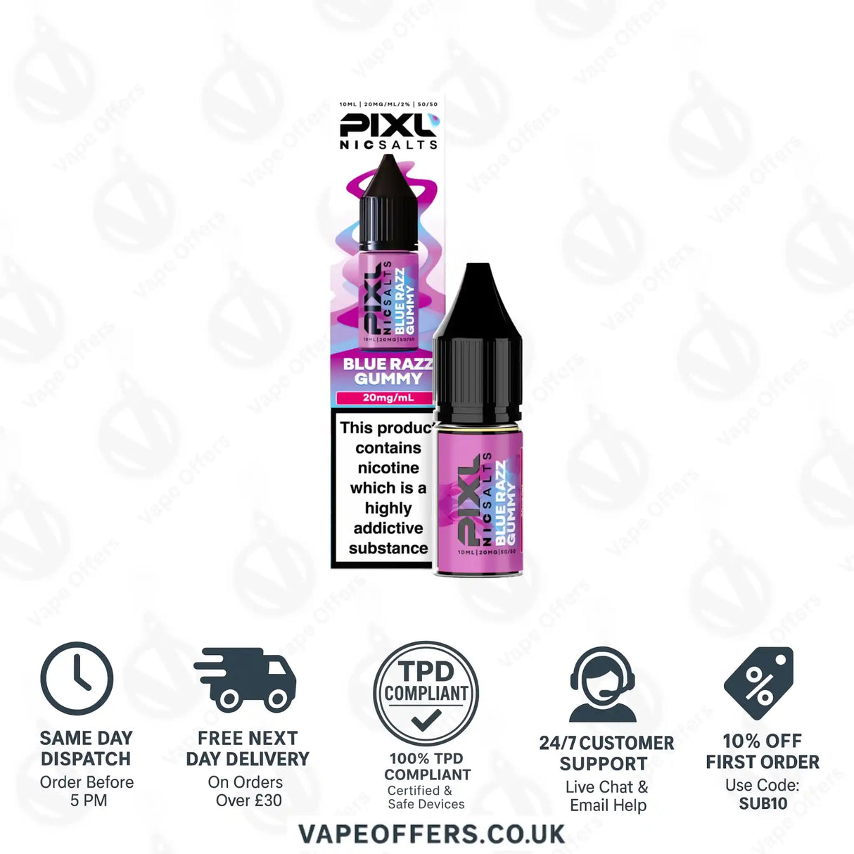 PIXL Blue Razz Gummy Nic Salts