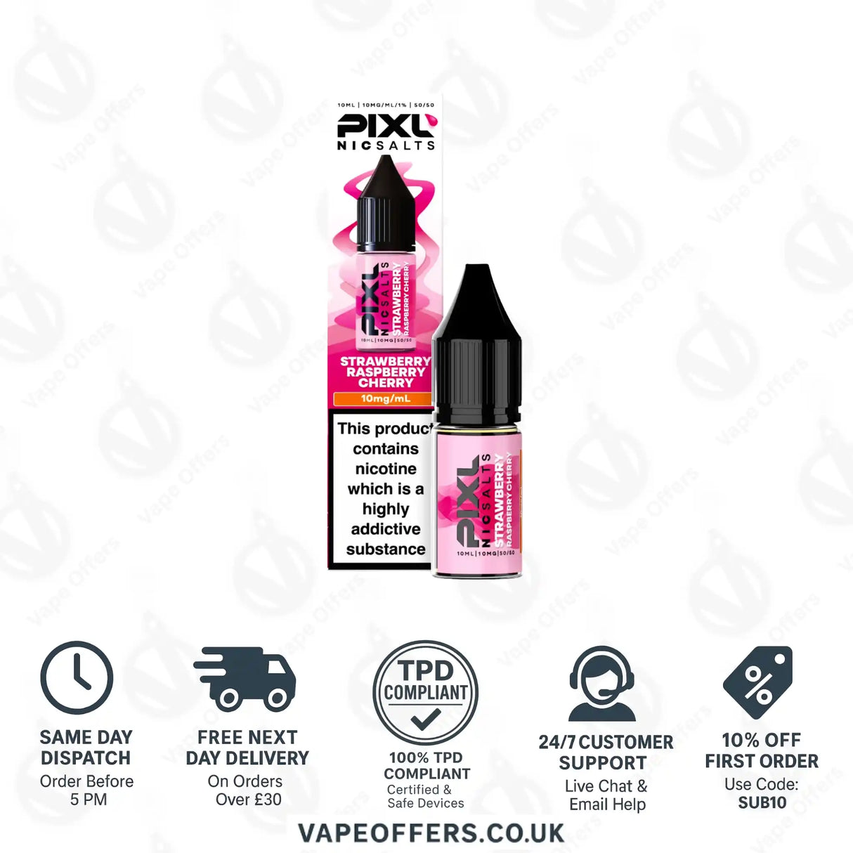 PIXL Strawberry Raspberry Cherry Nic Salts