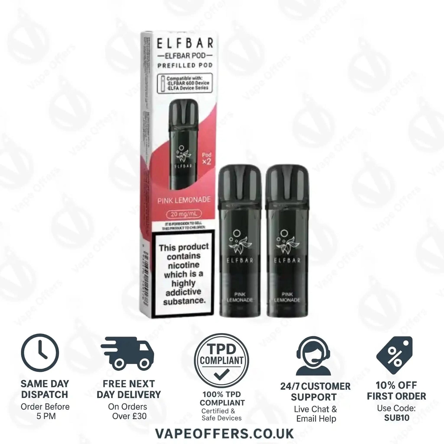 Pink Lemonade Elf Bar 600 Prefilled Pod