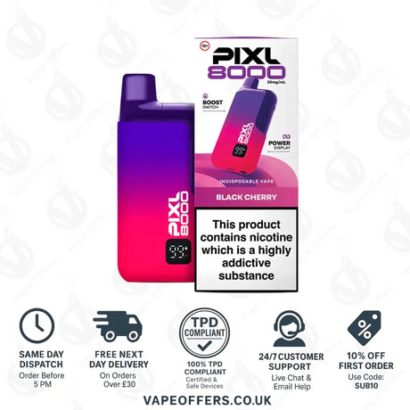 Pixl 8000 Puffs Vape Kit Black Cherry