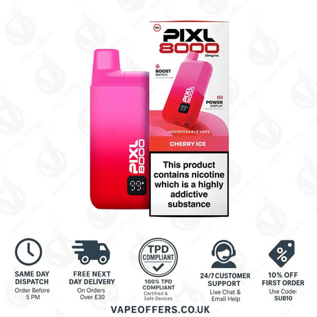 Pixl 8000 Puffs Vape Kit Cherry Ice