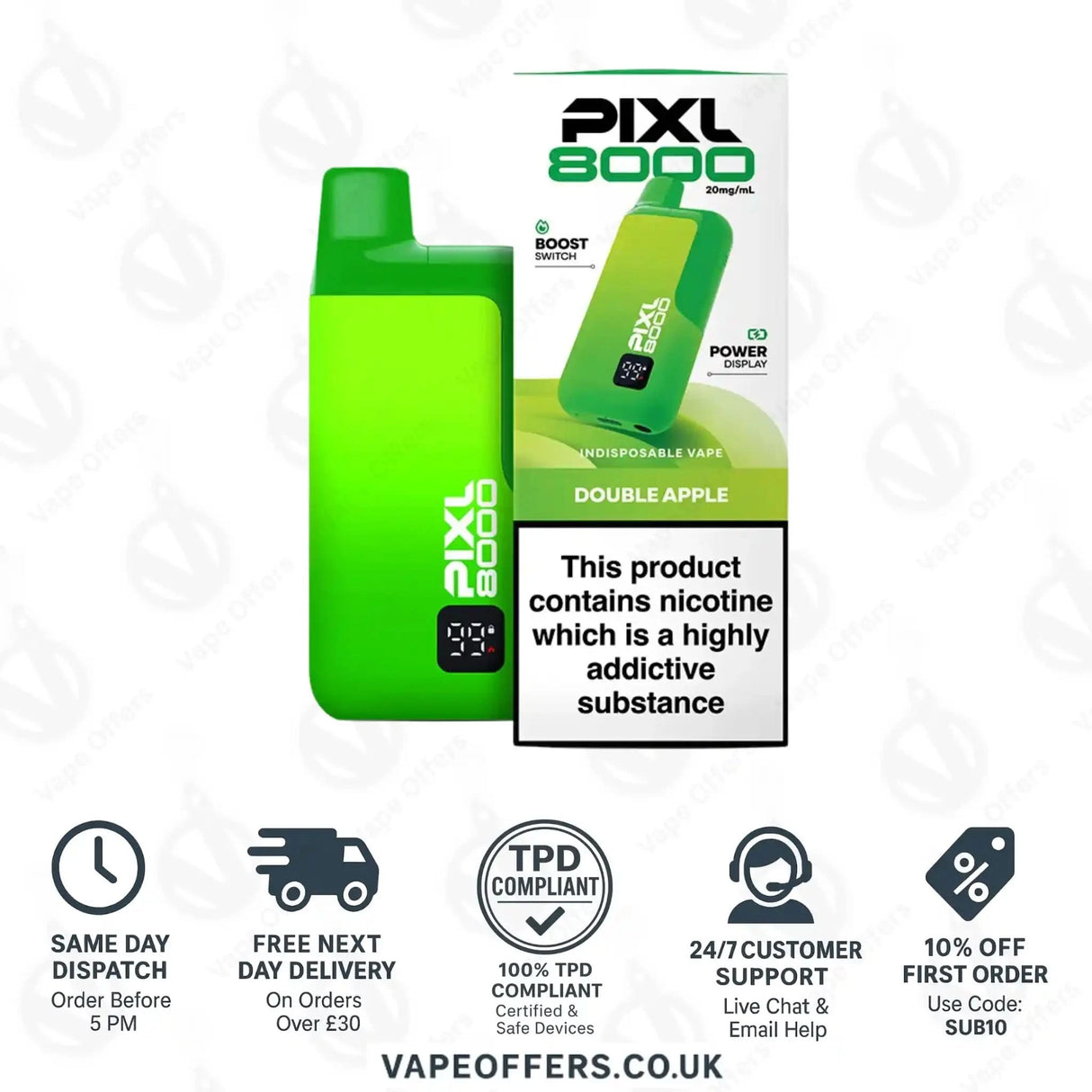 Pixl 8000 Puffs Vape Kit Double Apple