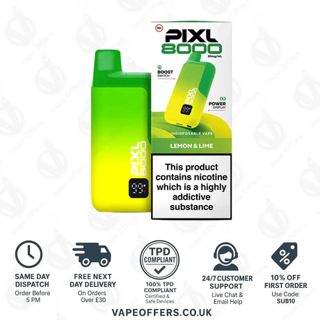 Pixl 8000 Puffs Vape Kit Lemon Lime