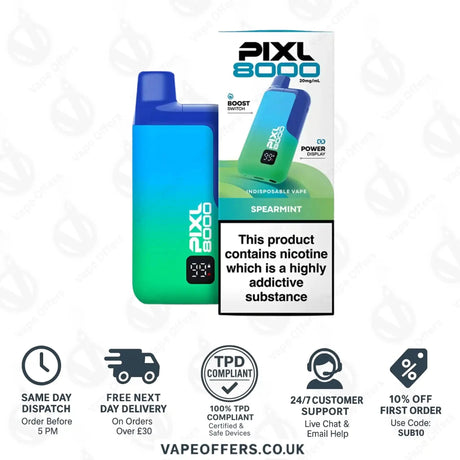 Pixl 8000 Puffs Vape Kit Spearmint