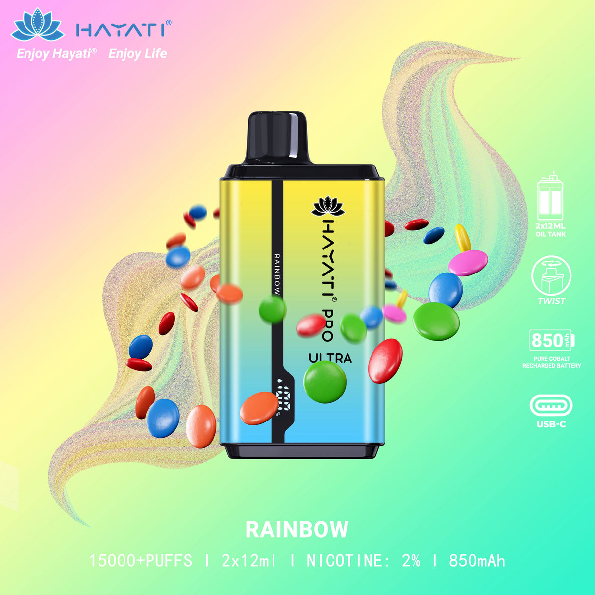 Rainbow - Hayati Pro Ultra 15000 Puffs Vape