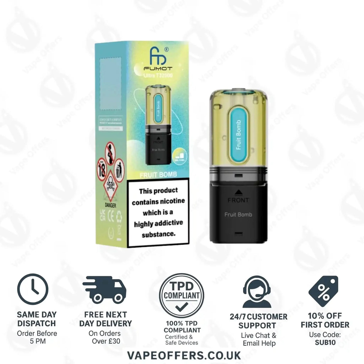 RandM Fumot Ultra T32K Prefilled Pods Fruit Bomb