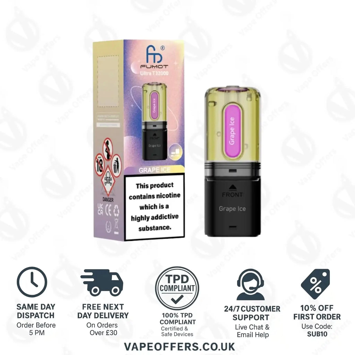 RandM Fumot Ultra T32K Prefilled Pods Grape Ice